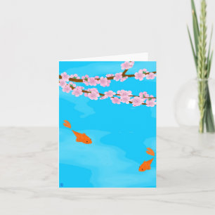 Koi and Sakura Note Card