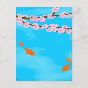 Koi and Sakura Postcard