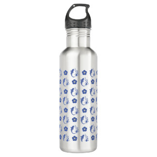 "Koi Blossom Crest: Serene Blue Edition" 710 Ml Water Bottle