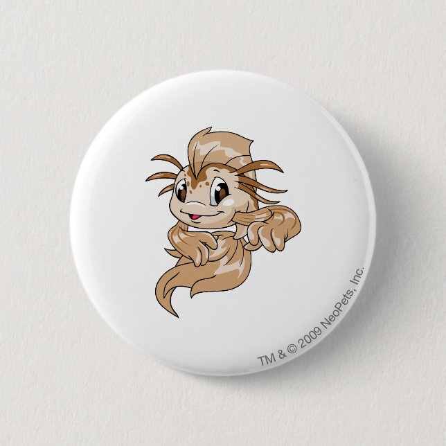 Koi Brown 2 Inch Round Button (Front)