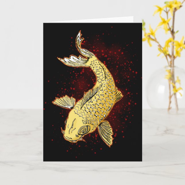 Koi Card (Yellow Flower)