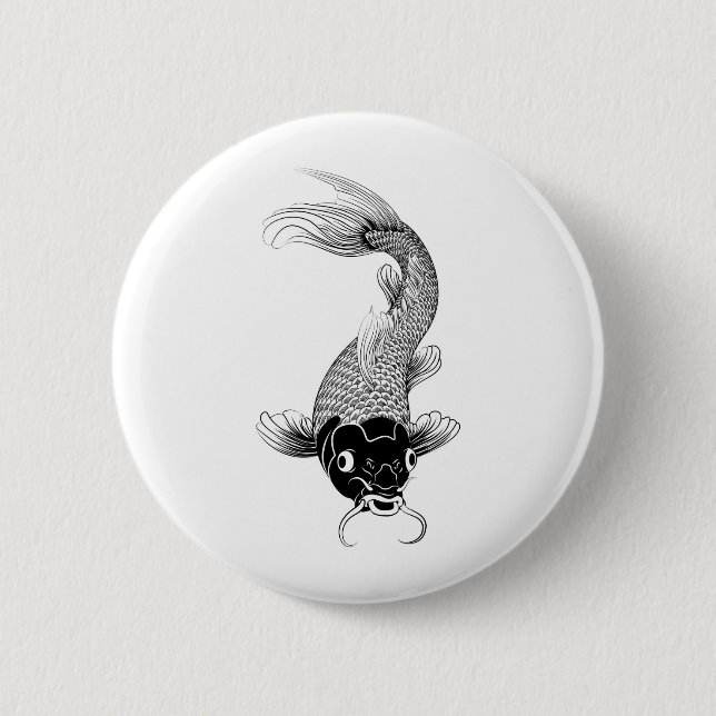 koi carp 2 inch round button (Front)