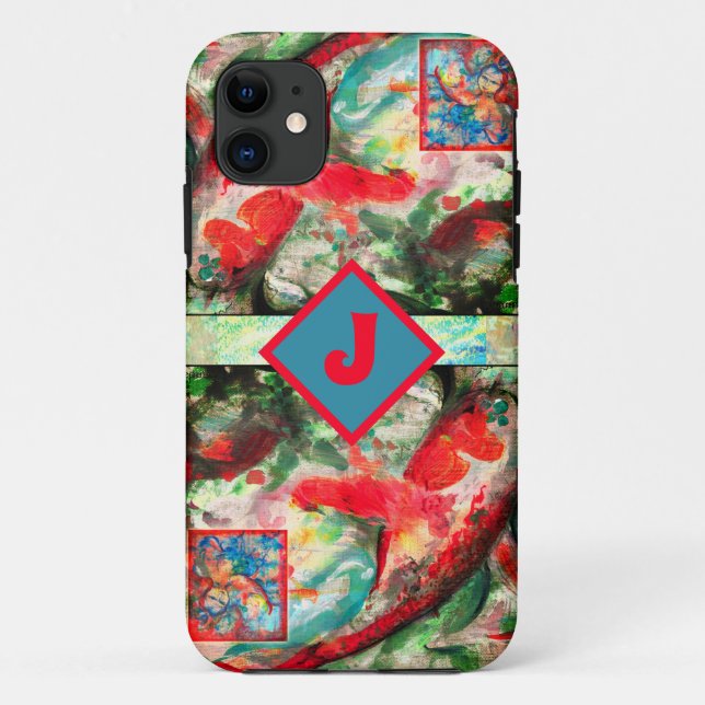 Koi Carp coque iphone de peinture de poisson (Dos)