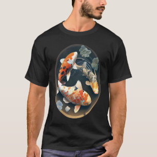 koi carp fish in a pond graphic painting koi fish T-Shirt