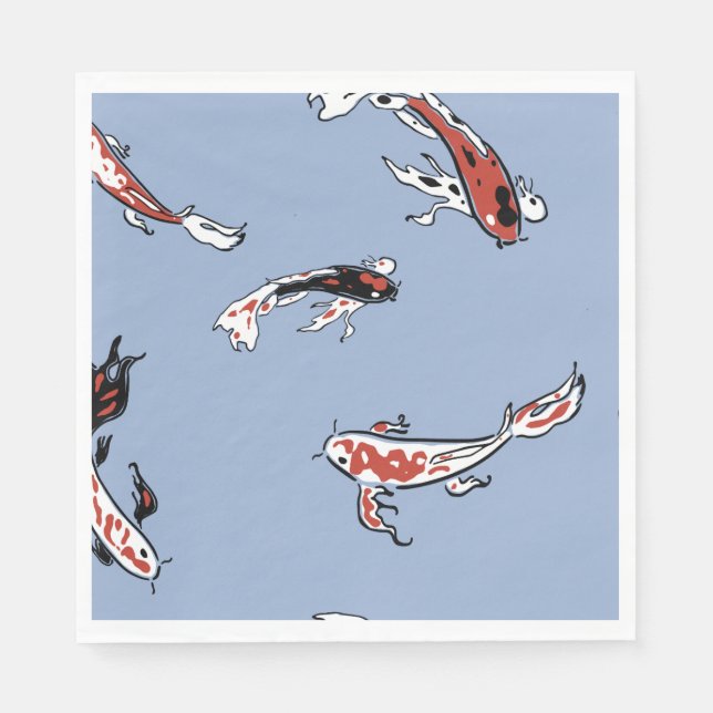 Koi Carp Fish Pattern Napkin (Front)