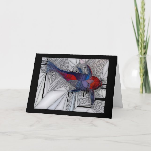 Koi Carp (Stained Glass Style) Greeting Card (Front)