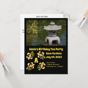 Koi Cartoon Birthday Tea Party Photo Invitation