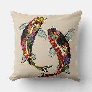 koi chamomile throw pillow