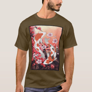 Koi Cherry Blossom Sakura Tree Bubble Flower Japan T-Shirt