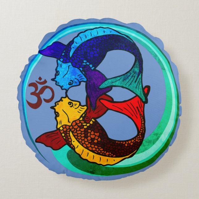 Koi Compassion Round Pillow (Front)