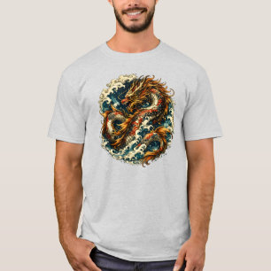 Koi Dragon Fusion Japanese Inspired Fantasy Ocean T-Shirt