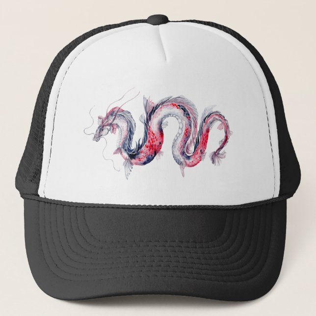 Koi Dragon Trucker Hat (Front)