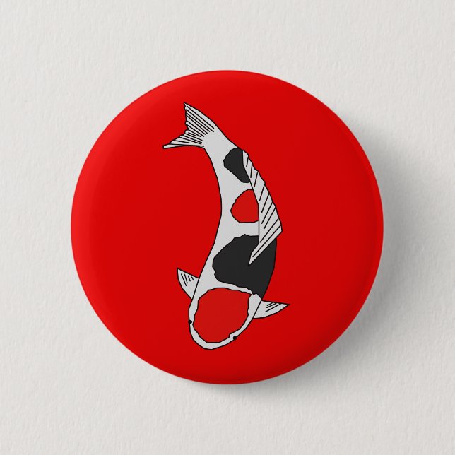 Koi Fish 2 Inch Round Button (Front)