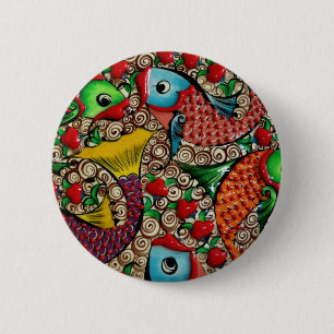 Koi Fish 2 Inch Round Button