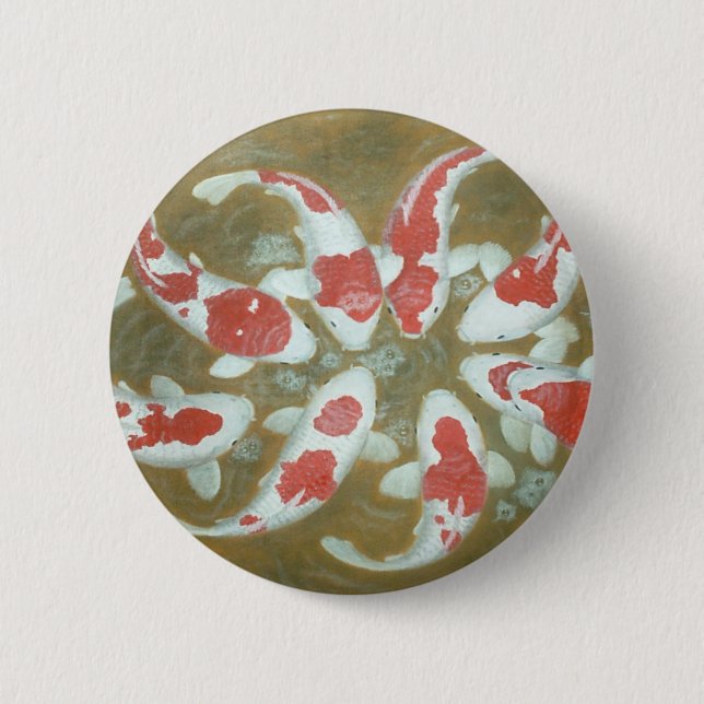 KOI FISH 2 INCH ROUND BUTTON (Front)