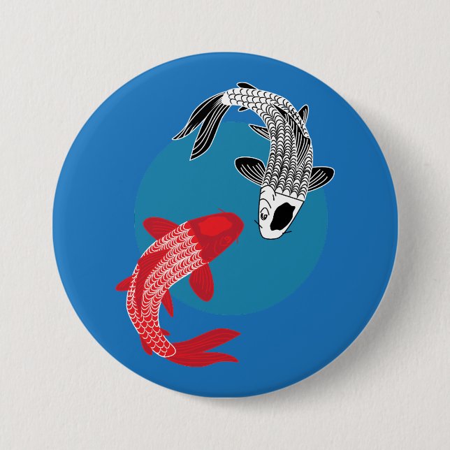 Koi Fish 3 Inch Round Button (Front)