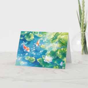 Koi Fish Among Lily Pads Card