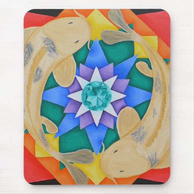 Koi Fish and Lotus Mousepad (Front)