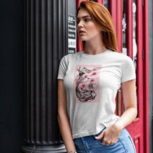 Koi Fish Animal Sakura Flowers T-Shirt