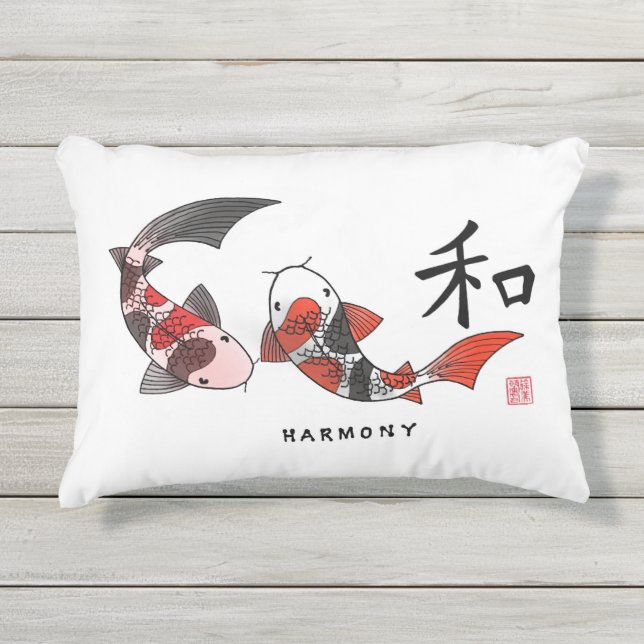 Koi Fish avec Harmony Coussin de caractère (Devant)