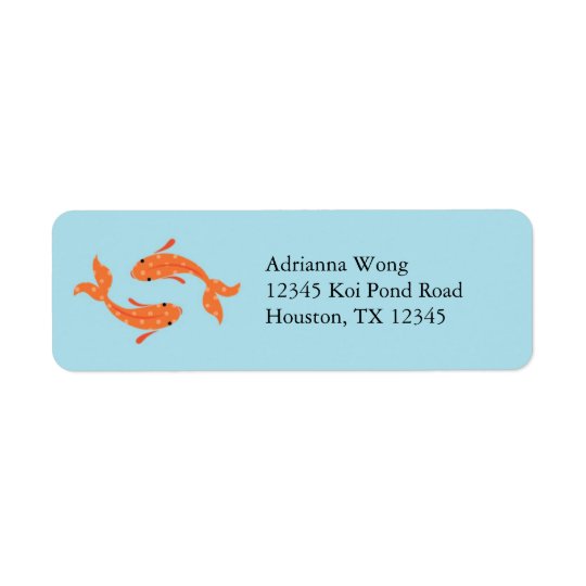 Koi Fish Avery Label Return Address Label
