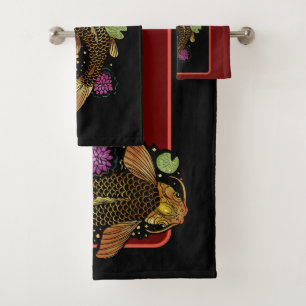 Koi Fish Bath Towel Set
