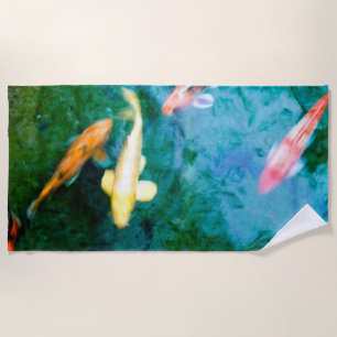 Koi Fish Beach Towel