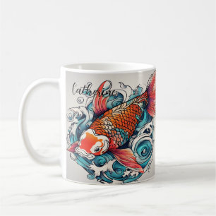 Koi Fish, Beautiful Japanese Carp, Personalized Coffee Mug
