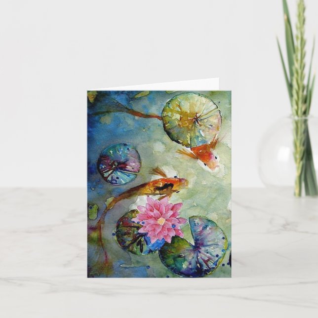 Koi Fish BLANK Greeting Card (Front)