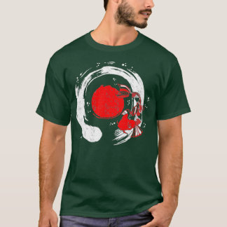 Koi Fish Calligraphy Enso Zen Tee Japanese Red