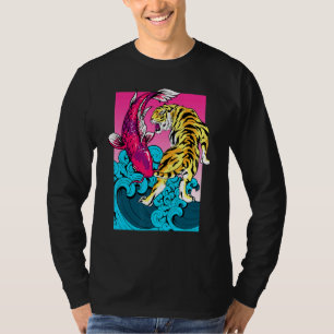 Koi Fish Carp Tiger Yin Yang The Great Wave Off Ka T-Shirt