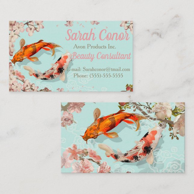 Koi Fish Carte de visite (Devant / Derrière)