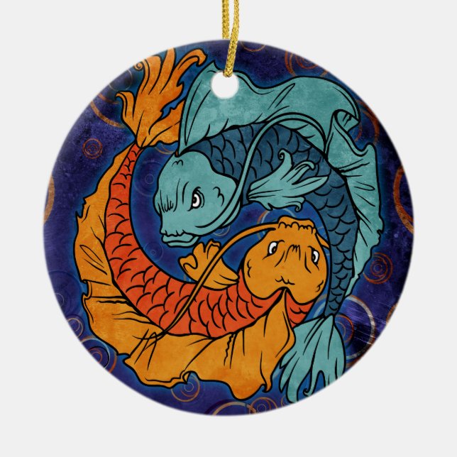 Koi Fish Ceramic Ornament (Front)