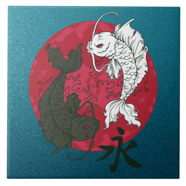 Koi Fish Ceramic Tile (Front)