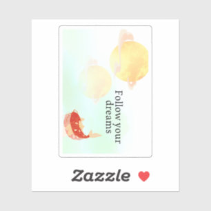 Koi Fish Dream Quote Art Print – "Follow Your Drea