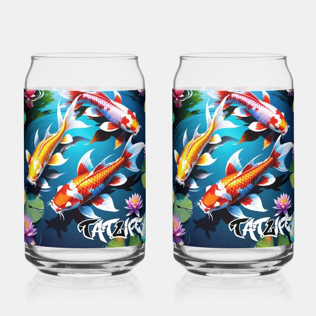 Koi Fish Drinkware Set Can Glass (Front)