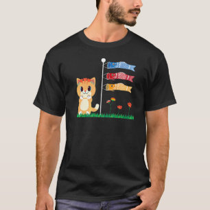 Koi Fish Flag Cat Koi Fish Garden Japanese Carp K T-Shirt