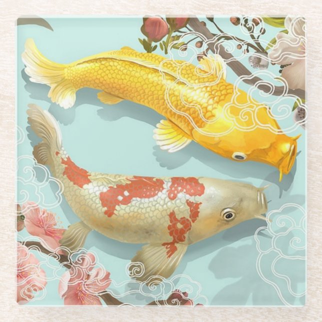 Koi Fish Glass Coaster (Front)