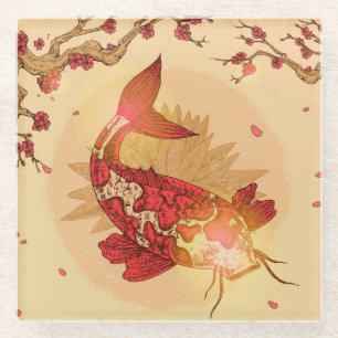 Koi Fish Glass Coaster