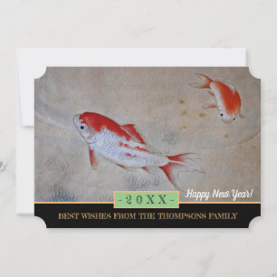Koi Fish & Happy New Year ! Carte /20XX Salutation