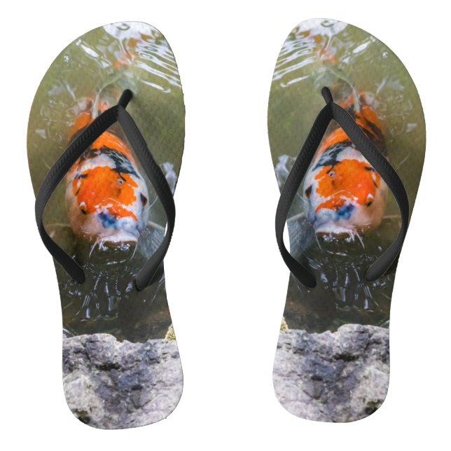 Koi fish in a pond flip flops (Footbed)