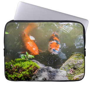 Koi fish in a pond laptop sleeve