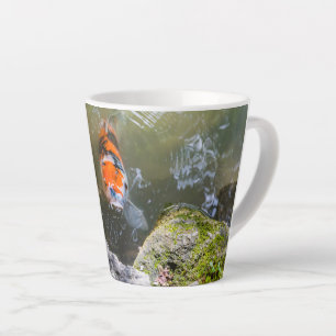 Koi fish in a pond latte mug