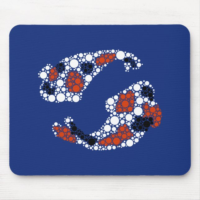 Koi Fish In Dots Mouse Pad (Front)