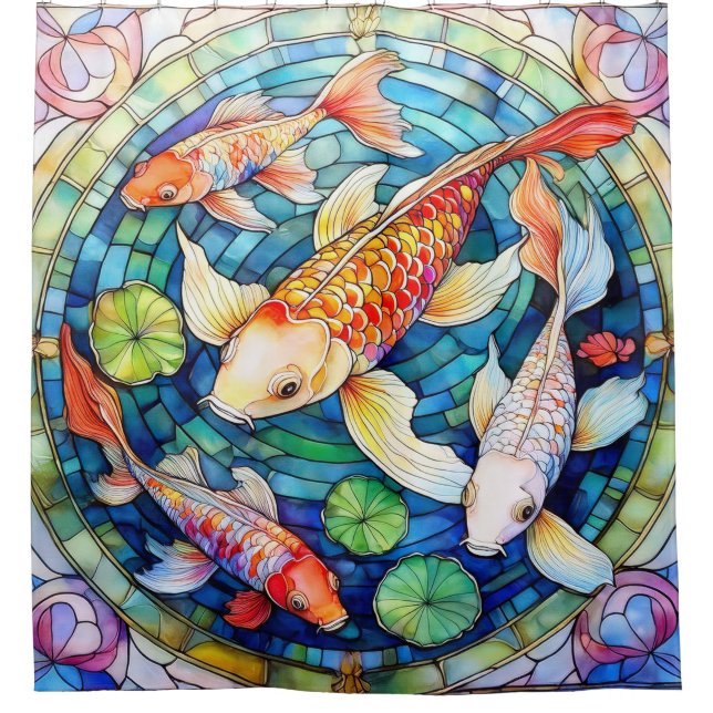 Koi Fish in Stained Glass  (Front)