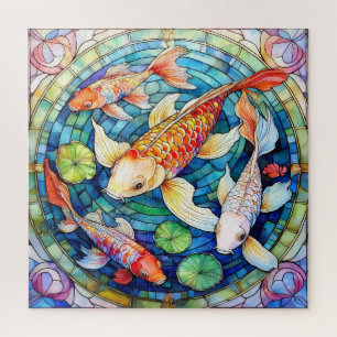 Koi Fish in Stained Glass  Jigsaw Puzzle