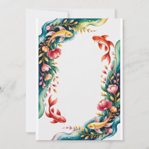 Koi Fish Invitation Wedding Party Fish Invitation