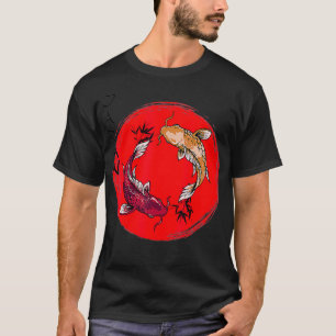 koi fish Japan ying yang with bamboo Japanese T-Shirt