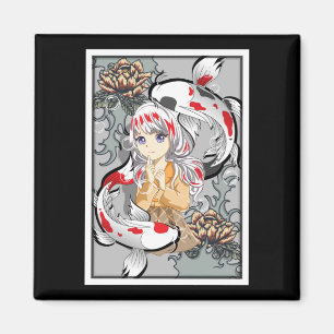 Koi Fish Japanese Aesthetic Anime Otaku Girl Magnet