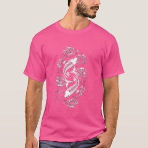 Koi Fish Japanese Art Lotus Flowers Traditional Gr T-Shirt
